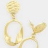 Social Butterfly Collection Sale Clip On Smooth Brush Gold Earrings