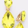 Social Butterfly Collection Clip On Crystal Tear Drop Earrings