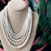 Social Butterfly Collection 5 Strand Pearl Necklace