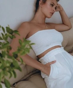 Social Butterfly Collection New Arrivals Off White Wide Leg Linen Pants