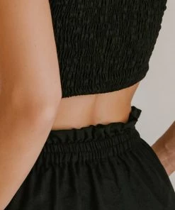 Social Butterfly Collection Black Wide Leg Linen Pants New Arrivals