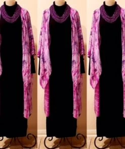 Social Butterfly Collection Purple Pink Tie Dye Kimono Sleeve Sheer Duster New Arrivals