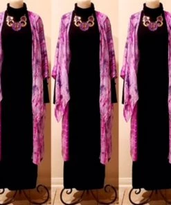 Social Butterfly Collection Purple Pink Tie Dye Kimono Sleeve Sheer Duster New Arrivals