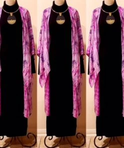 Social Butterfly Collection Purple Pink Tie Dye Kimono Sleeve Sheer Duster New Arrivals