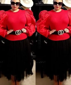 Social Butterfly Collection Beautiful Black Tulle Skirt Plus Sizes