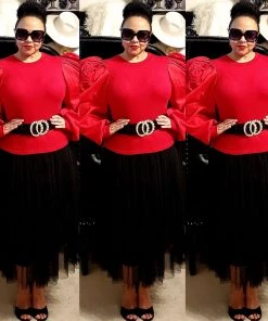 Social Butterfly Collection Beautiful Black Tulle Skirt Plus Sizes