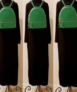 Social Butterfly Collection Sale Green Faux Leather Backpack Handbag