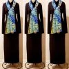 Social Butterfly Collection Modern Art Blue Floral Motif Oversized Scarf Shawl New Arrivals
