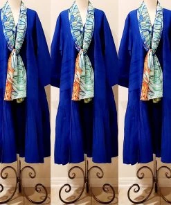 Social Butterfly Collection Modern Art Blue Floral Motif Oversized Scarf Shawl New Arrivals