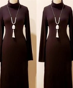 Social Butterfly Collection Marble Stone Pendant With White Tassel Necklace