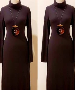 Social Butterfly Collection Black Brown Disc Necklace