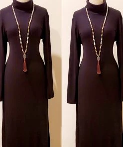 Social Butterfly Collection Sale Green Brown Stone Tassel Necklace