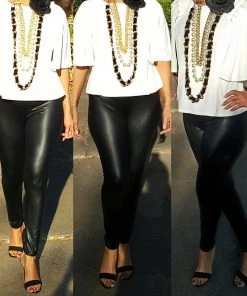 Social Butterfly Collection Black Faux Leather Liquid Leggings 20 Social Butterfly Collection Black Faux Leather Liquid Leggings