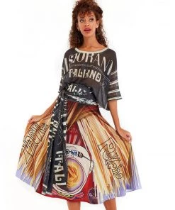 Social Butterfly Collection The Art Of Fashion Italiano Mid Length Skirt