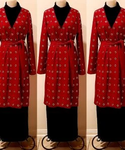 Social Butterfly Collection Dark Red Faux Suede Silver Grommet Jacket