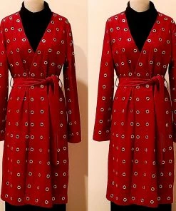 Social Butterfly Collection Sale Dark Red Faux Suede Silver Grommet Jacket