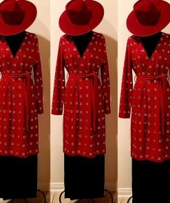 Social Butterfly Collection Dark Red Faux Suede Silver Grommet Jacket