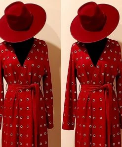 Social Butterfly Collection Sale Dark Red Faux Suede Silver Grommet Jacket