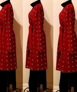 Social Butterfly Collection Sale Dark Red Faux Suede Silver Grommet Jacket