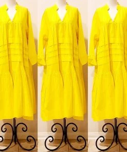 Social Butterfly Collection New Arrivals Yellow Plus Size Boho Style Below The Knee Dress