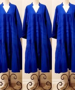 Social Butterfly Collection Plus Size Royal Blue Boho Style Below The Knee Dress Sale