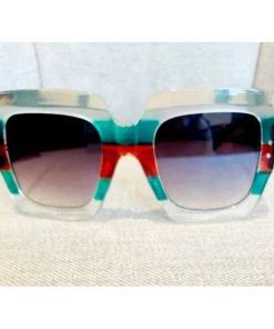 Social Butterfly Collection Square Oversized Multi Color Sunglasses New Arrivals
