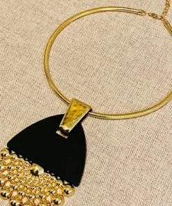 Social Butterfly Collection Gold Black Detail Necklace