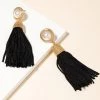 Social Butterfly Collection Black Fringe Tassel Earrings