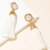 Social Butterfly Collection White Fringe Tassel Earrings New Arrivals
