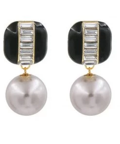 Social Butterfly Collection Black Or Royal Blue Pearl Drop Earrings New Arrivals