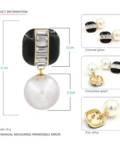 Social Butterfly Collection Black Or Royal Blue Pearl Drop Earrings New Arrivals