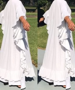 Social Butterfly Collection New Arrivals White Frill Ruffle Maxi Dress