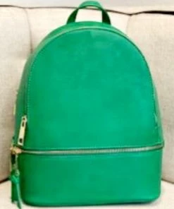 Social Butterfly Collection Sale Green Faux Leather Backpack Handbag