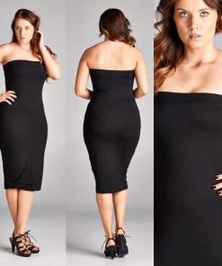 Social Butterfly Collection New Arrivals Black Plus Size Strapless Tube Top Dress 38 Social Butterfly Collection New Arrivals Black Plus Size Strapless Tube Top Dress