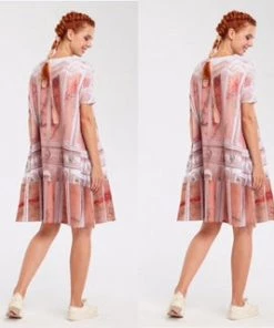 Social Butterfly Collection The Art Of Fashion Pink Clock Detail Dress Top