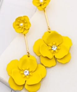 Social Butterfly Collection New Arrivals Yellow Flower Earrings