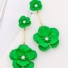 Social Butterfly Collection New Arrivals Green Flower Earrings