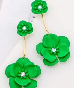 Social Butterfly Collection New Arrivals Green Flower Earrings