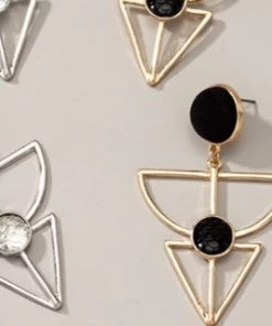 Social Butterfly Collection Sale Silver Wire White Detail Earrings