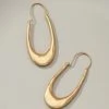 Social Butterfly Collection Sale Gold Long Hammered Slim Hoop Earrings