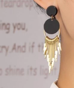 Social Butterfly Collection New Arrivals Black Gold Multi Dangle Earrings