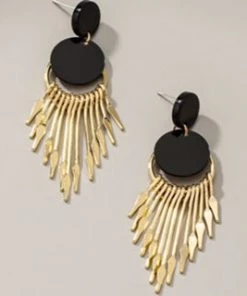 Social Butterfly Collection New Arrivals Black Gold Multi Dangle Earrings