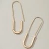 Social Butterfly Collection Sale Gold Safety Pin Detail Earrings