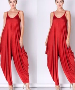 Social Butterfly Collection Plus Sizes Burnt Orange Scoop Neck Harem Jumpsuit