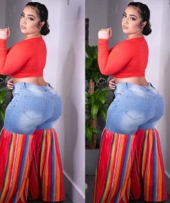 Social Butterfly Collection Distressed Light Denim Red Multi Color Palazzo Wide Leg Jeans New Arrivals 32 Social Butterfly Collection Distressed Light Denim Red Multi Color Palazzo Wide Leg Jeans New Arrivals