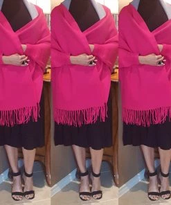 Social Butterfly Collection Sale Pink Gray Two Tone Reversible Sleeved Shawl