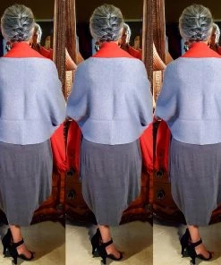 Social Butterfly Collection Orange Gray Two Tone Reversible Sleeved Shawl Sale