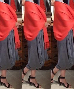 Social Butterfly Collection Orange Gray Two Tone Reversible Sleeved Shawl Sale