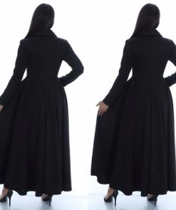 Social Butterfly Collection Beautiful Black Long Duster Coat Dress New Arrivals