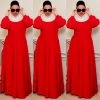 Social Butterfly Collection Really Red Necktie Maxi Dress
